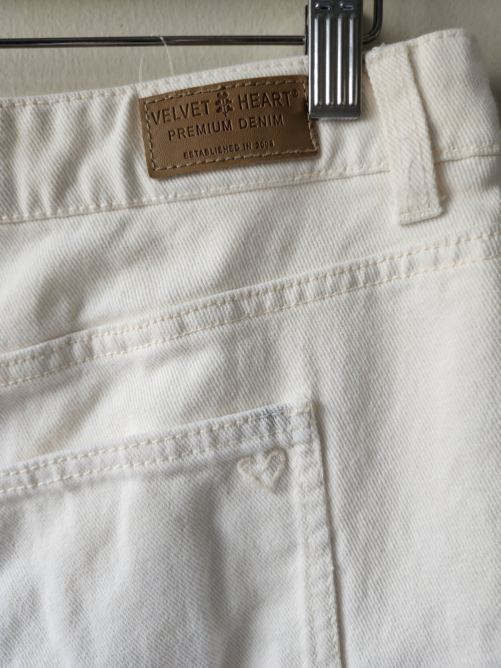 Velvet Heart White Denim Midi Skirt - Picture 8 of 9